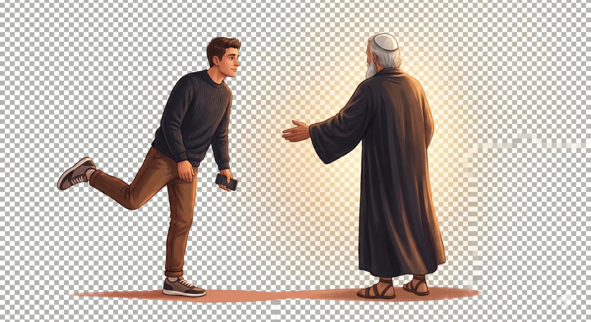 הלל הזקן מושיט יד לקבלה